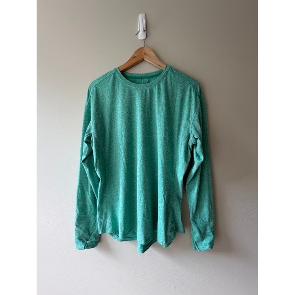 Athleisure Sporty Avia Long Sleeve Top Large‎ Green Heathered Performance Shirt